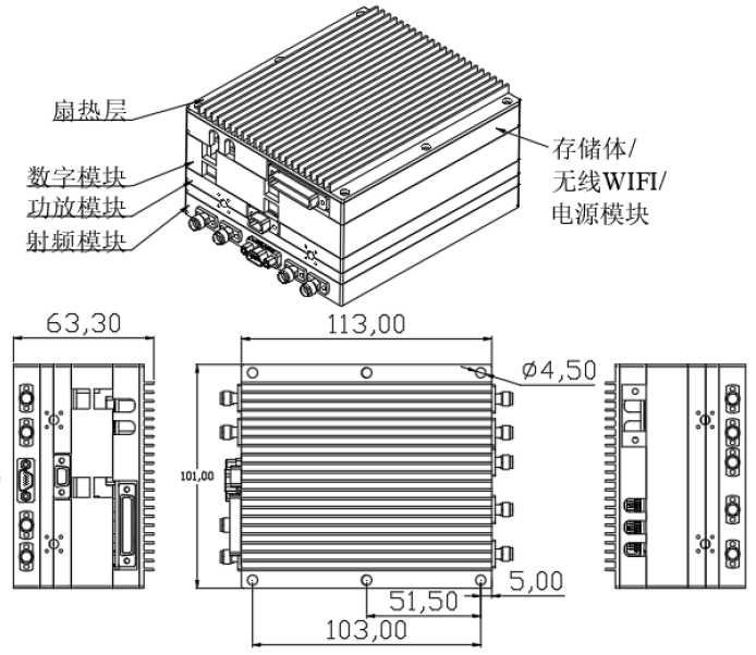 AP-DMS-X/Ku 尺寸构成